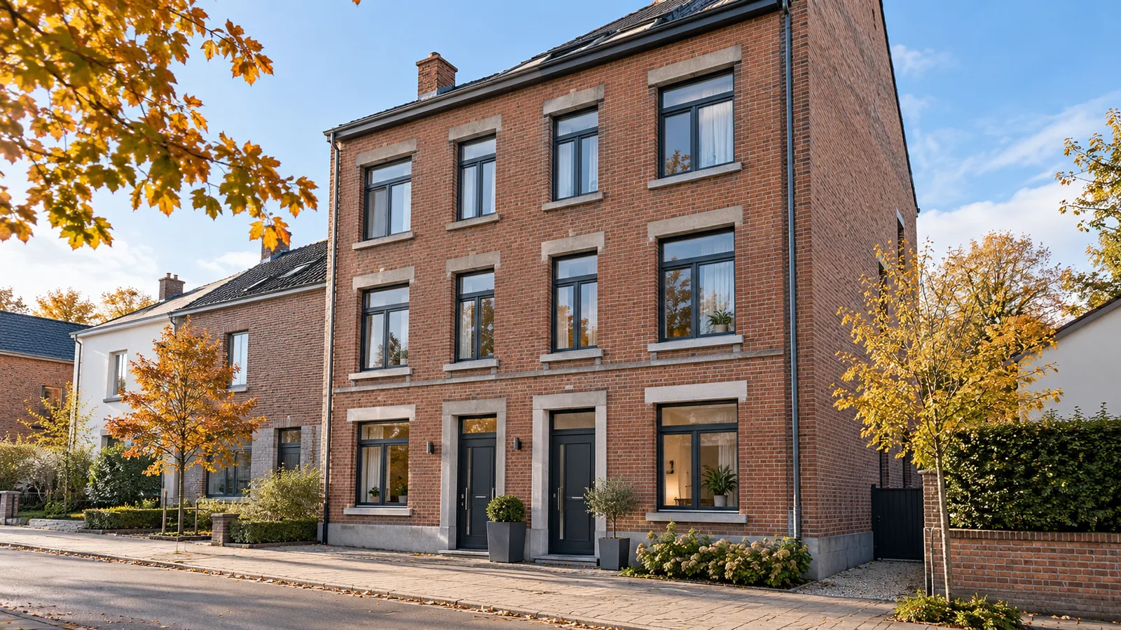 Petit immeuble de rapport en brique avec plusieurs appartements